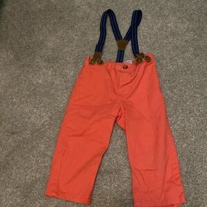 Coral Pants and suspenders